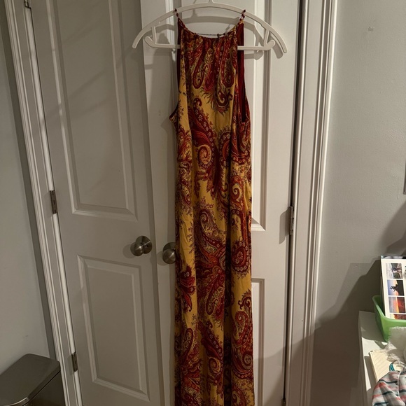 Silk  Halter Maxi Dress with beading on neckline - Picture 11 of 15